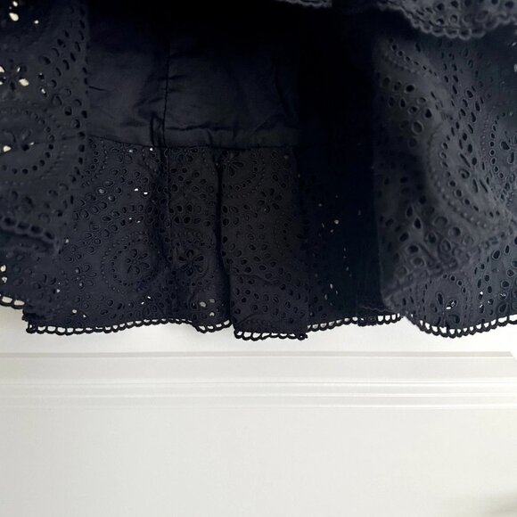NWT ZIMMERMANN Black Helm Circles Eyelet Short Flutter Sleeve Mini Dress Size S - Picture 7 of 8
